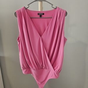 Express Pink Wrap Bodysuit Size L